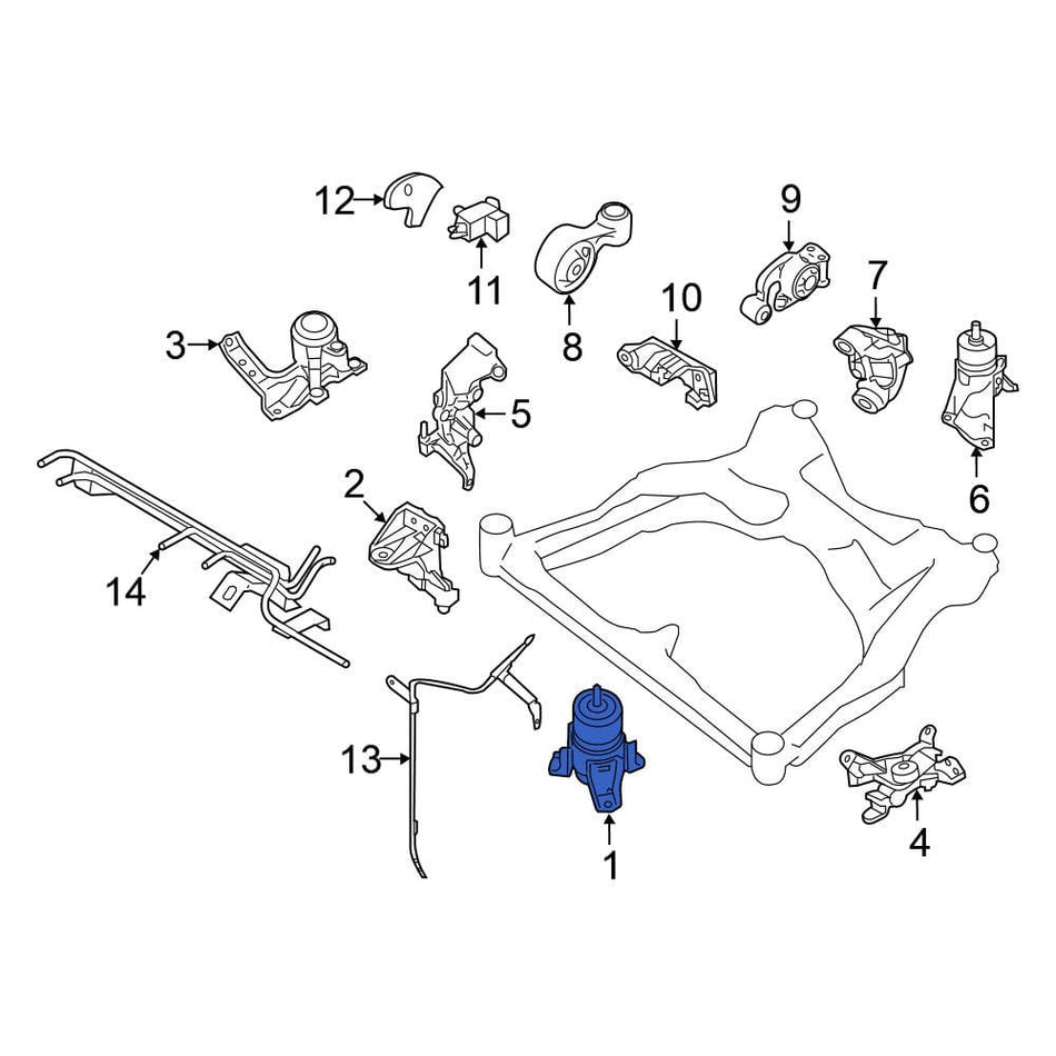 11270JA10A Engine Mount Front Nissan Aftermarket