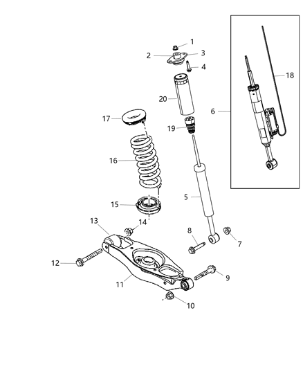 68072162AC Rear Shock Mopar Aftermarket