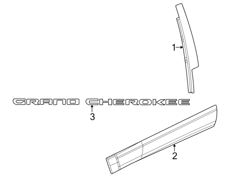 6PZ89GXHAB Front Door Moulding LH Mopar Genuine