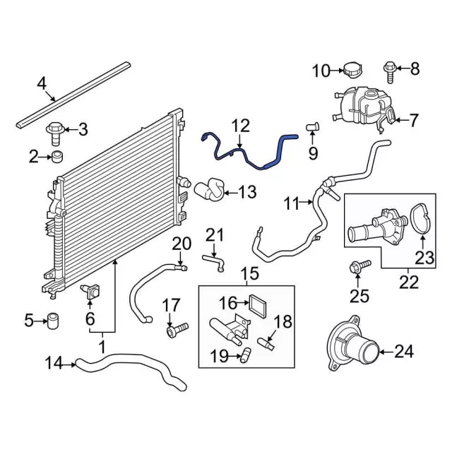 K2GZ8075D Coolant Overflow Hose Ford Genuine