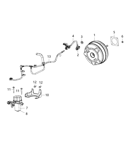 68385584AB Brake Booster Mopar Aftermarket