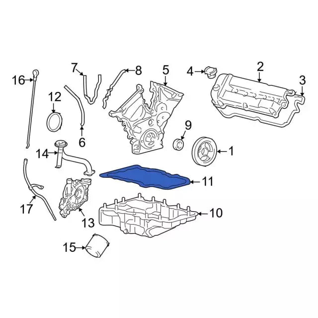 3W4Z6710DA Engine Oil Pan Gasket Ford Genuine
