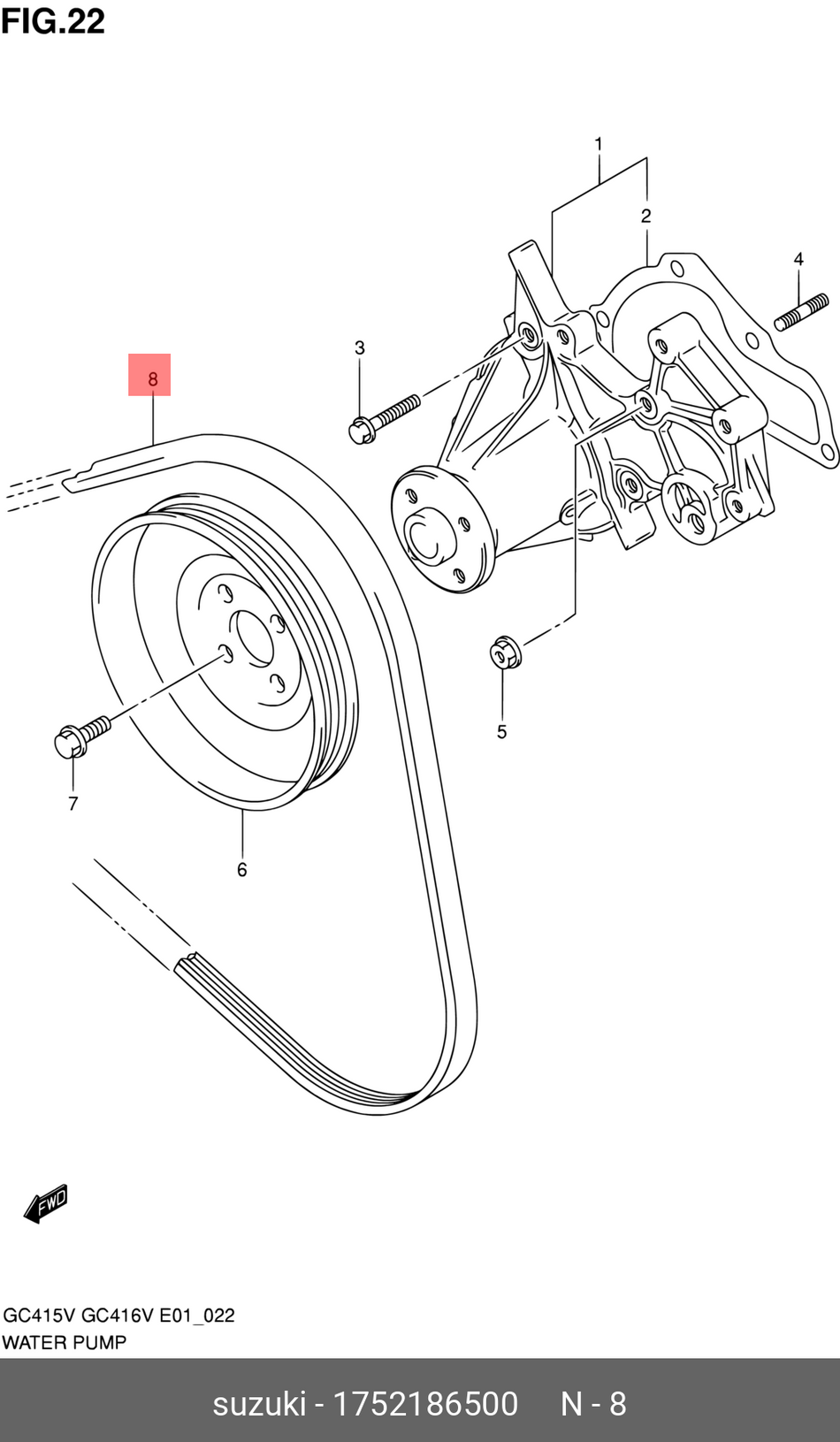 1752186500 AC Belt Suzuki Genuine
