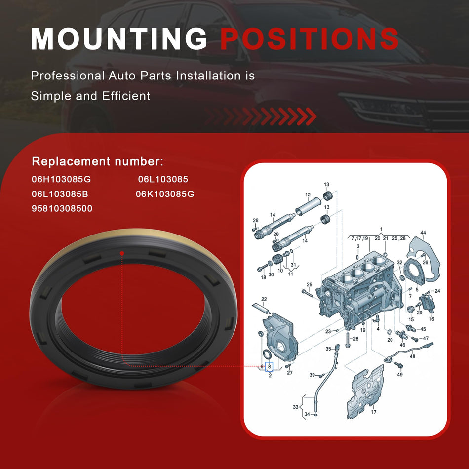 06L103085B Front Crank Seal Audi Genuine