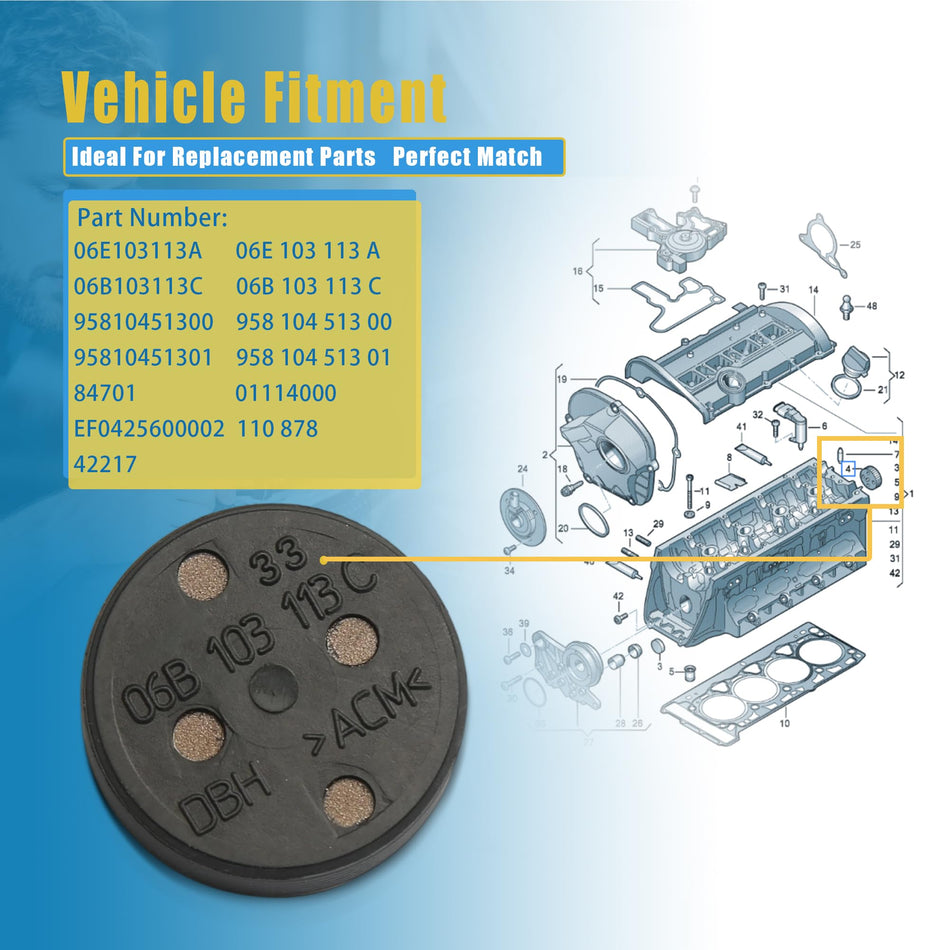 06B103113C Camshaft Plug Volkswagon Genuine