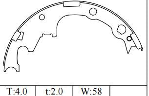 S538 Rear Brake Shoe Mopar Aftermarket