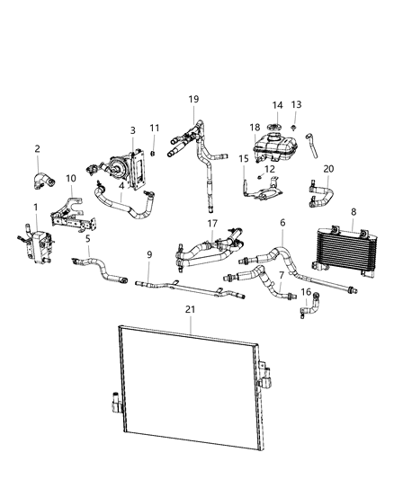 5181876AE Hose Oil Cooler Return Mopar Genuine