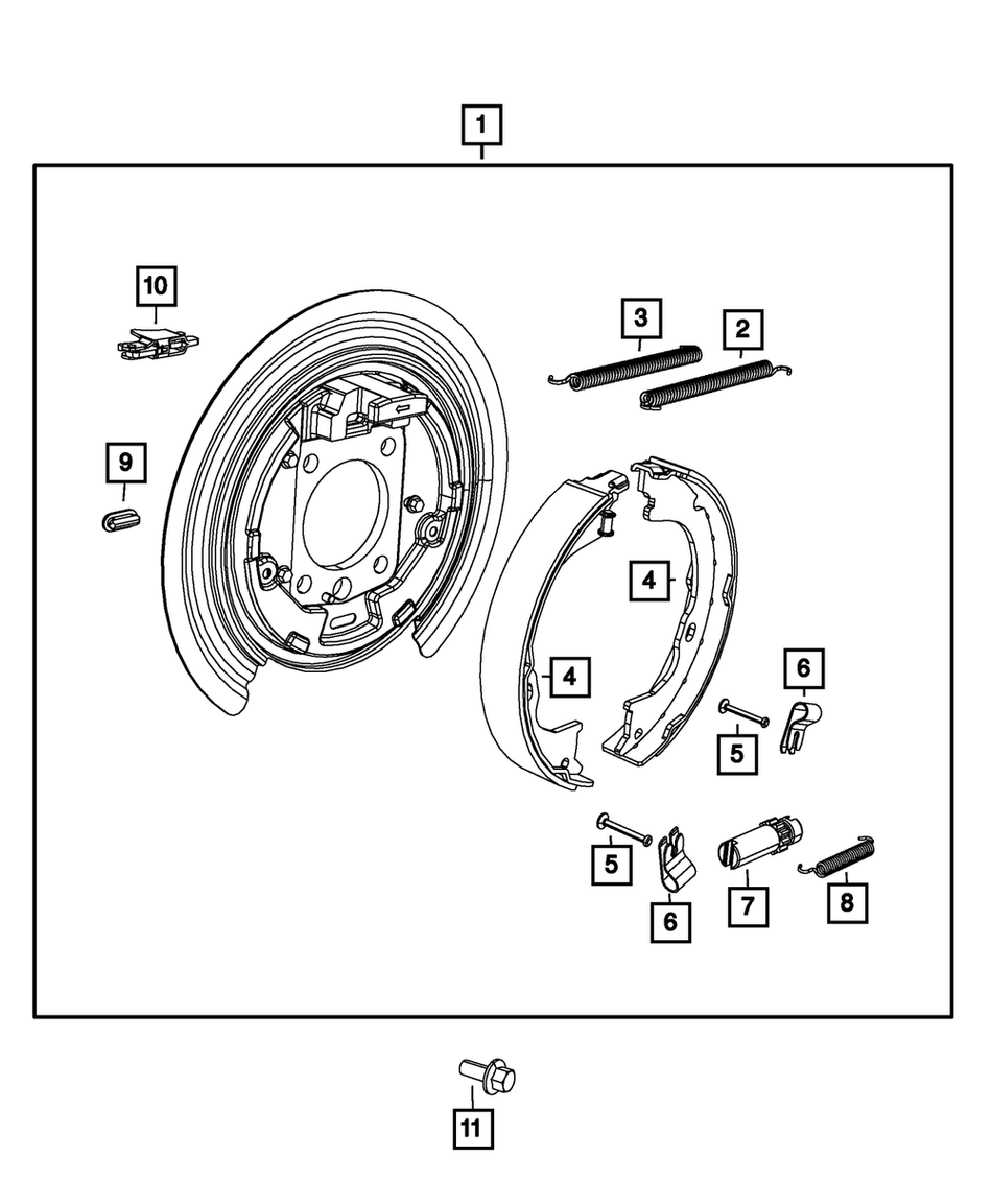 4560176AA Parking Brake Shoe and Lining Kit Mopar Aftermarket
