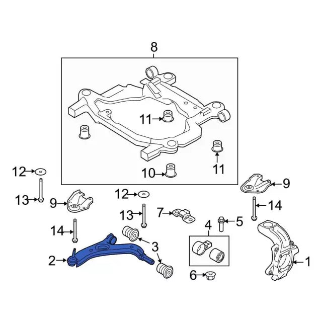AA8Z5500A Rear Arm Assembly Ford Aftermarket