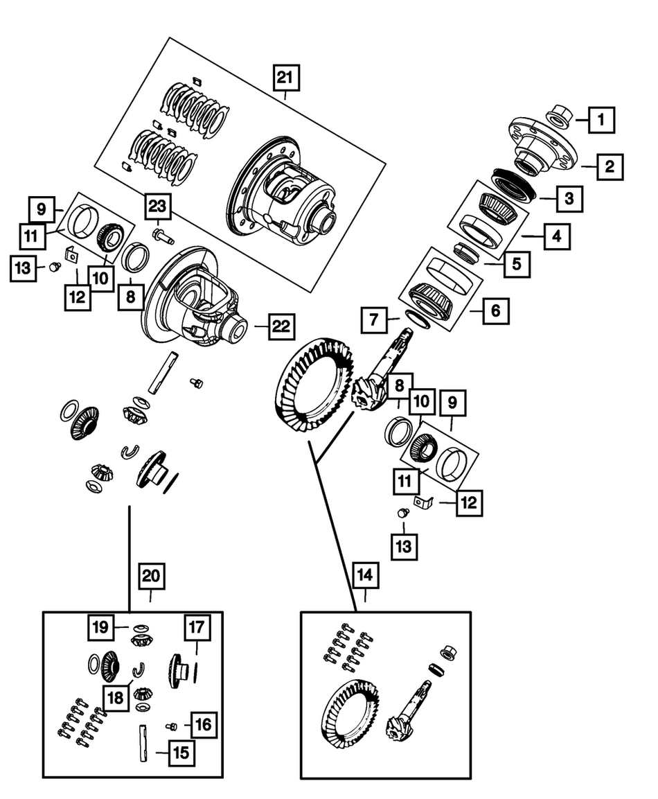 68340289AA Outer Drive Pinion Bearing Kit Mopar Genuine