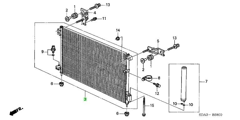 80110SDCA01 Condenser Honda Aftermarket