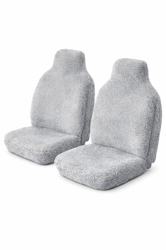 Seat Sheep Skin Car Seat Cover Gray & White Others Aftermarket