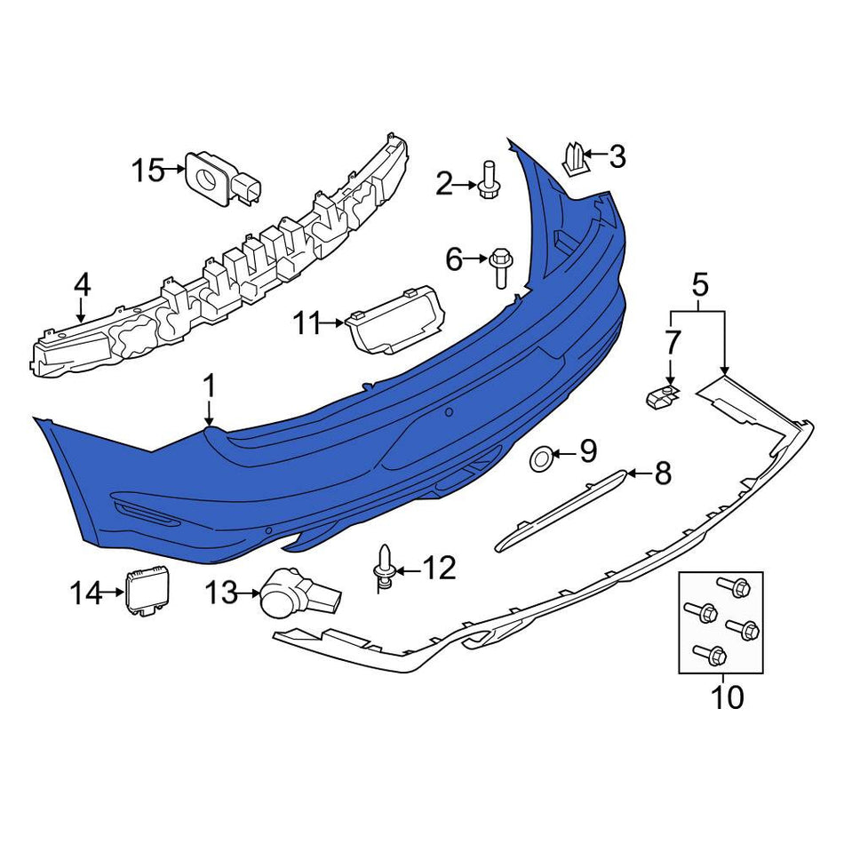 FR3Z17K835AA Rear Bumper Assembly Ford Aftermarket