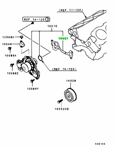 MD356876 Water Pump Gasket Mitsubhishi Genuine