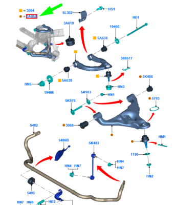 2237724 Front Lower Arm Right Hand Ford Genuine