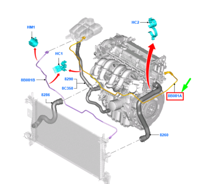 1872134 Coolant Return Hose Ford