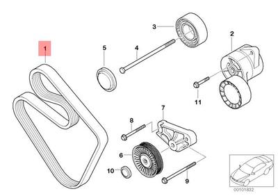 11287636372 Engine Belt German BMW Aftermarket