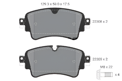8W0698451L Rear Brake Pad Audi Aftermarket