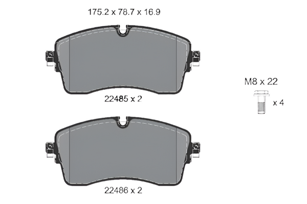 LR091568 Caliper Brake Pad Kit Land Rover Aftermarket