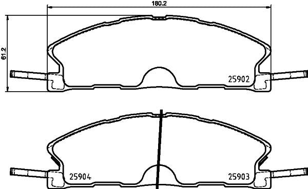 DG1Z2001D Front Brake Pad Ford Aftermarket